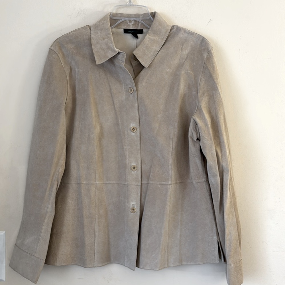 Siena studio‎ Cream Suede Button Down Western Rodeo Shirt Size L